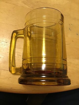 1 Vintage Heavy Amber Glass Beer Mug (hazel Atlas Continental Can Company?) Euc