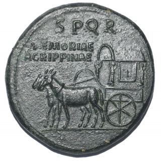 Æ SESTERTIUS AGRIPPINA SENIOR ROMAN EMPIRE 37 - 41 AD BRONZE COIN NOVELTY STRIKE 3
