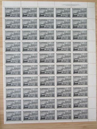 Canada Sheet 311 - 4 Cent Train 1951 Stamp Centenary Plate 1 Upper Right - 20