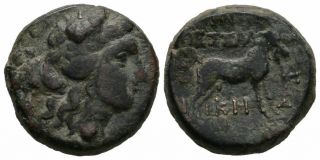 Ancient Greece 187 - 131 Bc Macedon Thessalonica Dionysos Goat Ae