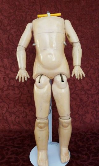 18 " Antique German Fully Jointed Composition Doll Body For A Bisque Socket Head
