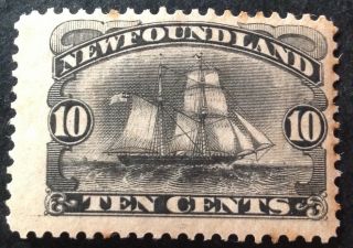 Newfoundland 1887 10 Cent Black Stamp Hinged