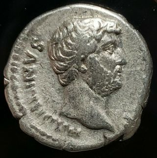 Hadrian 117 - 138 Ad.  Silver Denarius - Roman Imperial