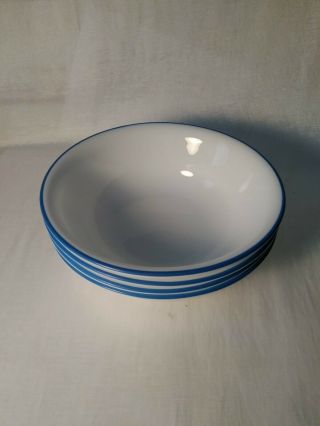 Set Of 4 Corelle Light Blue 6 1/8 " Soup/cereal Bowls - Blue Rim