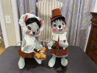 Annalee Mobilizer Dolls 3075 Pilgrim 14” Thanksgiving Mouse Set 1981 - 1989