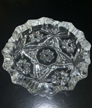 Vintage Anchor Hocking Usa Clear Glass Star Of David Pattern 1960’s 4” Dish