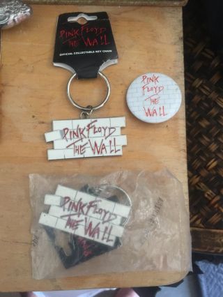 2 Pink Floyd The Wall Logo Keychain Key Ring And Button Signatures Network