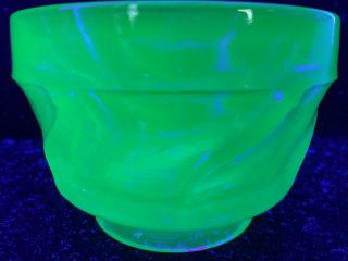 blue Vaseline glass James town pattern candy jam nappy dish bowl uranium cobalt 2