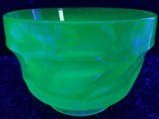 blue Vaseline glass James town pattern candy jam nappy dish bowl uranium cobalt 3