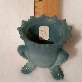 Vintage Boyd Forget Me Not Toothpick Holder Chasm Blue 2½ " Tall Ca.  2 - 22 - 79