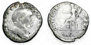 Roman,  Vespasian,  69 - 79 Ad,  Denarius,  Sr 74,  Vf/avf