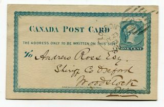 Canada Ont Ontario - London 1872 Asylum For The Insane - Numeral Duplex Postcard