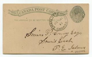 Canada Pei Prince Edward Island - Charlottetown 1887 Large Cds - Stationery Card