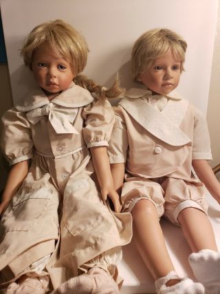 Amber & Austin - Twins - 27 " Porcelain Dolls By Pamela Erff