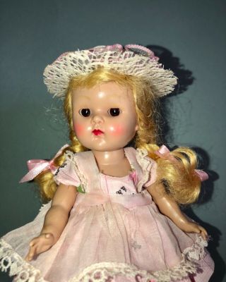 Vintage Vogue Ginny Doll In Her 1956 Medford Tagged Tiny.  Miss Dress