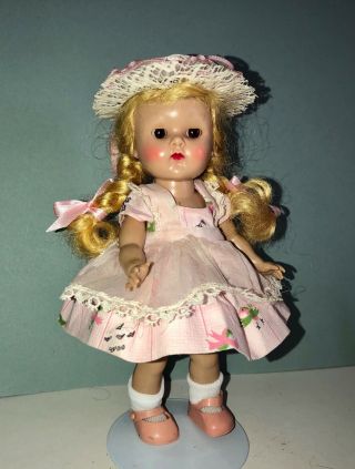 Vintage Vogue Ginny Doll in her 1956 Medford Tagged Tiny.  Miss Dress 2