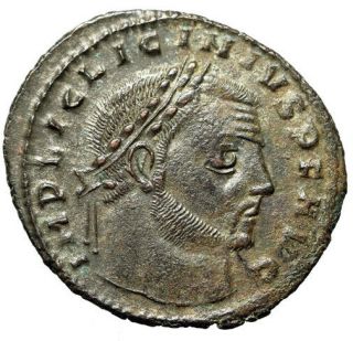 Large & Roman Coin Of Licinius I " Portrait & Jupiter,  Eagle "