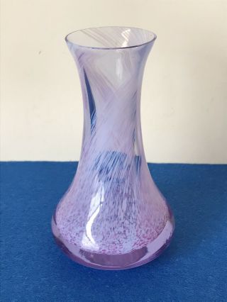 Caithness Posy Vase.  Pink/purple Swirl Pattern.
