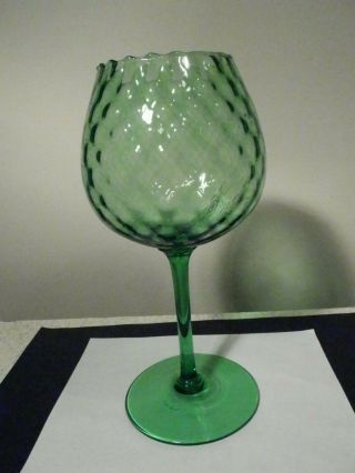 Vintage Green Empoli Art Glass 12 1/4 " Tall Vase Italy