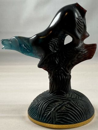Very Rare,  Daum Crystal Pate - De - Verre Setter Dog Sculpture.