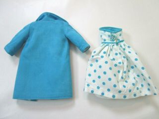 Vintage Barbie CLONE Turquoise Polka Dot Dress & Coat BABS LILY SUZETTE 2
