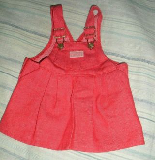 Vintage Bitty Baby Pleasant Company Our Baby Red Overalls Skirt Euc 1990