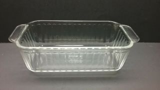 Vintage Pyrex 213 - S Clear Ribbed Glass Meat Bread Loaf Pan 1.  5 Qt 8.  5x4,  5x2.  5