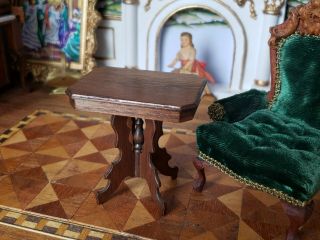 Dollhouse Miniature Artisan R.  L.  Carlisle Side Table Signed 1:12