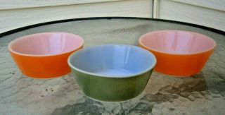 3 Vintage Anchor Hocking Fire King 5 " Cereal Chili Bowls