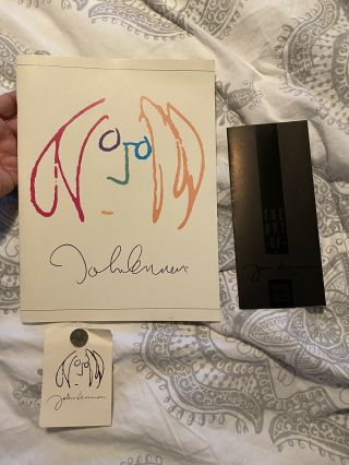 John Lennon 1992 Pin & Bag One Book 28 Pages & Pamphlet