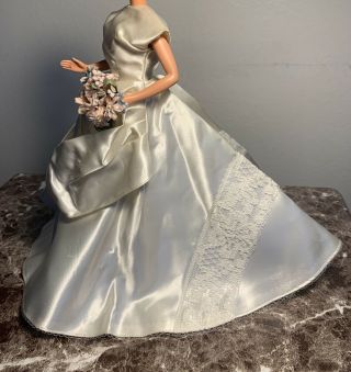 Vintage Barbie Satin & Lace Wedding Gown Exquisitly Made EUC 3