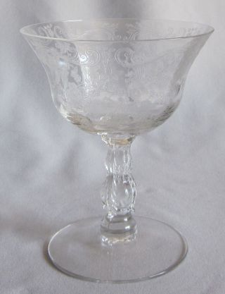 Low Champagne Sherbet Glass Goblet Vintage Cambridge Chantilly Stem 3600