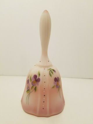 Fenton Bell With Hand Painted Flowers Signed