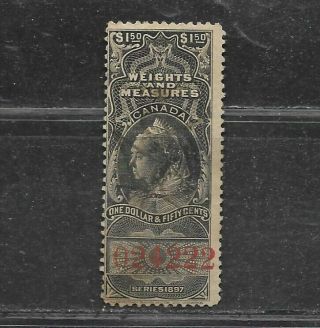 Canada Weights & Measures Stamp Fwm42  From 1897