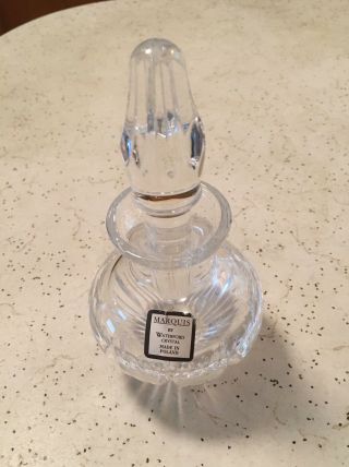 Waterford Marquis Crystal Glass Perfume Bottle With Dauber Stopper 5 1/2” Tall