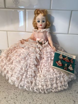 Vintage Madame Alexander 9 1/2” Doll Melinda Dress Marked Hand Tag Cloth Tag