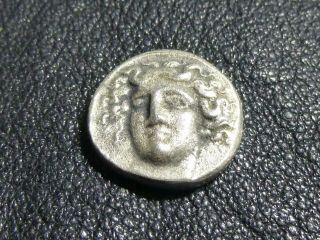 Larissa in Thessaly 356 BC - nymph.  horse - ancient Greek silver coin 4.  53 gr.  19 2