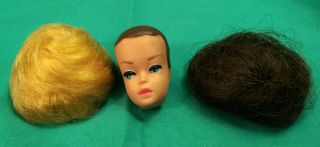 Vintage Fashion Queen Barbie Head Only With 2 Wigs 1963
