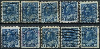 Canada 1922 - 1931 Sg 252,  8c Blue Kgv X 10 Cat £110 E710