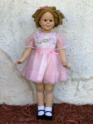 35” Shirley Temple Playpal Type Doll By Danbury