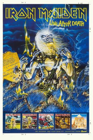 Heavy Metal: Iron Maiden Live After Death Promotional Poster 1985 12x18