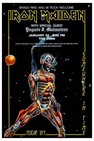 Heavy Metal: Iron Maiden Somewhere in Time Tour Concert Poster 1987 12x18 2