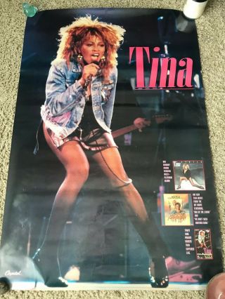 Vintage 1985 Tina Turner Promotional Poster Capitol Records Mad Max 24 " X 36 "