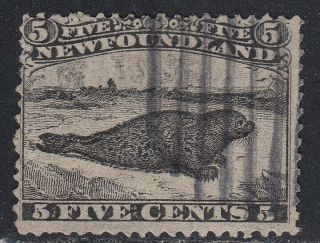 Newfoundland 1868 5 Cent Black Seal,  Old Forgery,  Counterfeit,  Fake.