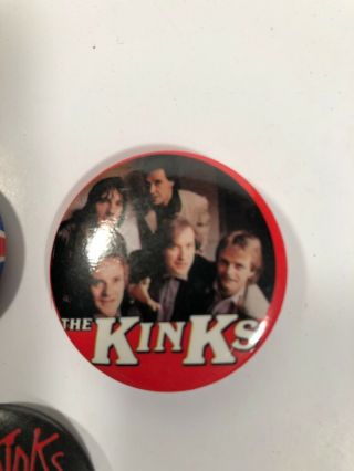 The KINKS 1981 Tour Pins - Set Of 3 Vintage Buttons 3
