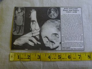 Rozz Williams Memorial Clipping Goth Christian Death Deathrock Shadow Project