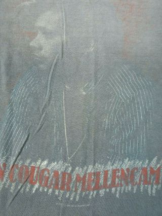 Vintage John Cougar Mellencamp Scarecrow tour 1985 - 86 gray T - shirt ' 85 - 86 L 3