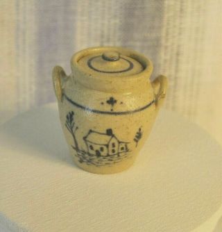 Dollhouse Jane Graber Stoneware Lidded Storage Jar,  Charming House Design