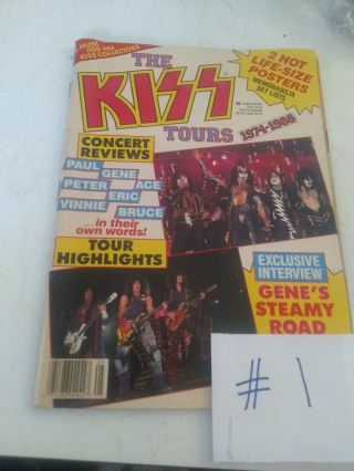 3 Vintage Kiss Magazines Tours 1974 - 1988 Pinup Book Meets The Phantom
