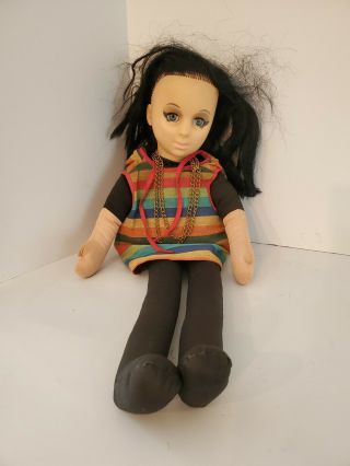 Vintage 1964 Mute Scooba Doo Gothic Girl Vinyl Face Doll 24 " In Length.